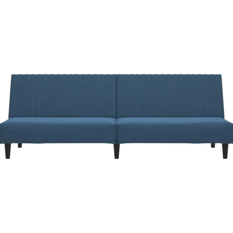 vidaXL Slaapbank 2-zits met verstelbare helling - Blauw fluweel - 200 cm