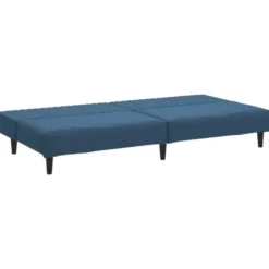 vidaXL Slaapbank 2-zits met verstelbare helling - Blauw fluweel - 200 cm