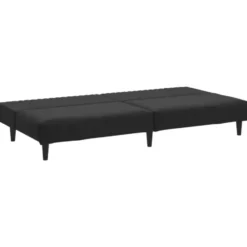 vidaXL Slaapbank 2-zits met verstelbare helling - Zwart fluweel - 200 cm