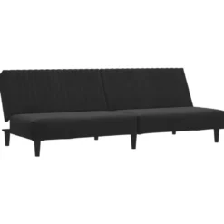 vidaXL Slaapbank 2-zits met verstelbare helling - Zwart fluweel - 200 cm