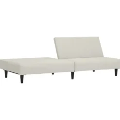 vidaXL Slaapbank 2-zits met verstelbare helling - Crème fluweel - 200 cm
