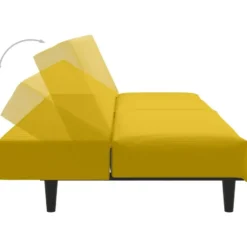 vidaXL Slaapbank 2-zits met verstelbare helling - Geel fluweel - 200 cm