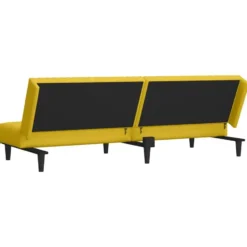 vidaXL Slaapbank 2-zits met verstelbare helling - Geel fluweel - 200 cm