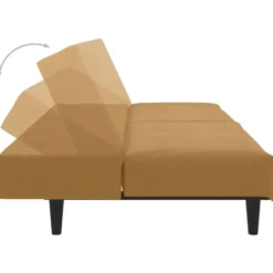 vidaXL Slaapbank 2-zits met verstelbare helling - Bruin fluweel - 200 cm
