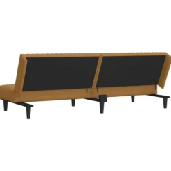 vidaXL Slaapbank 2-zits met verstelbare helling - Bruin fluweel - 200 cm