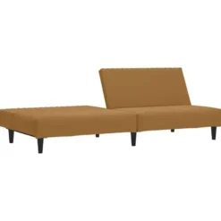 vidaXL Slaapbank 2-zits met verstelbare helling - Bruin fluweel - 200 cm