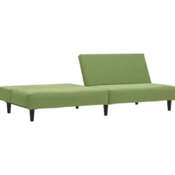 vidaXL Slaapbank 2-zits met verstelbare helling - Lichtgroen fluweel - 200 cm
