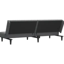 vidaXL Slaapbank 2-zits met verstelbare helling - Donkergrijs fluweel - 200 cm