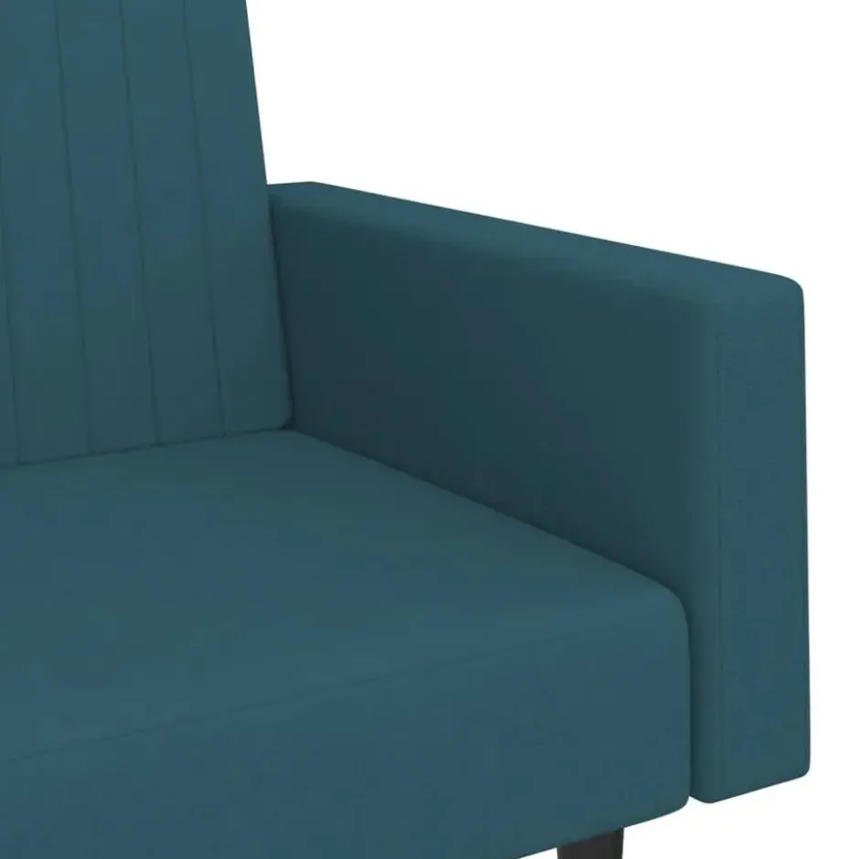 vidaXL Slaapbank 2-zits met verstelbare helling - Blauw fluweel - 220 cm