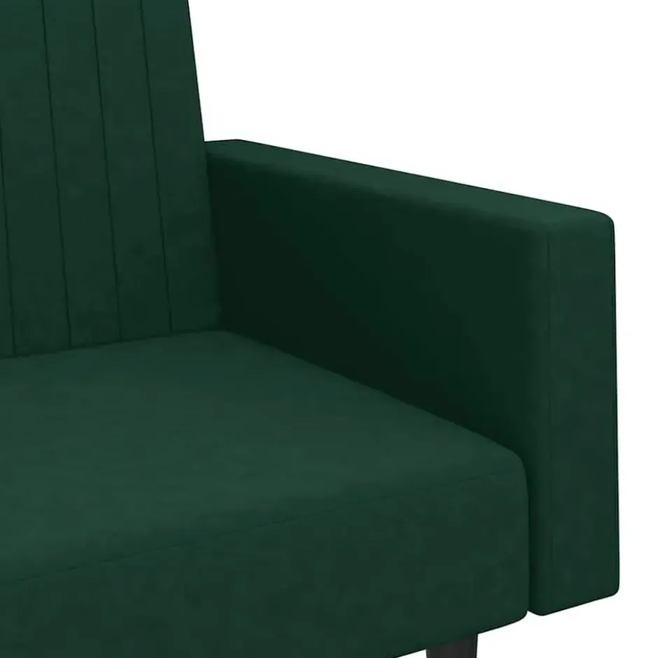 vidaXL Slaapbank 2-zits met verstelbare helling - Donkergroen fluweel - 220 cm