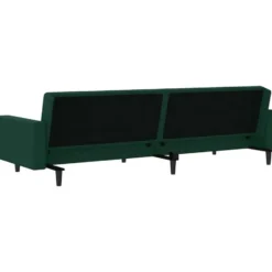 vidaXL Slaapbank 2-zits met verstelbare helling - Donkergroen fluweel - 220 cm