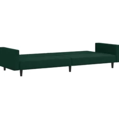 vidaXL Slaapbank 2-zits met verstelbare helling - Donkergroen fluweel - 220 cm
