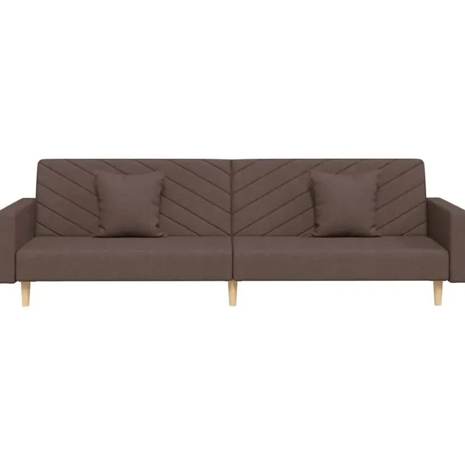 vidaXL - Slaapbank 2-zits - Taupe - Stof - Met kussens