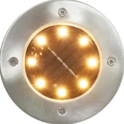vidaXL - Solar Grondlamp - Zilver - Kunststof - 8 stuks