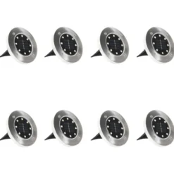 vidaXL - Solar Grondlamp - Zilver - Kunststof - 8 stuks