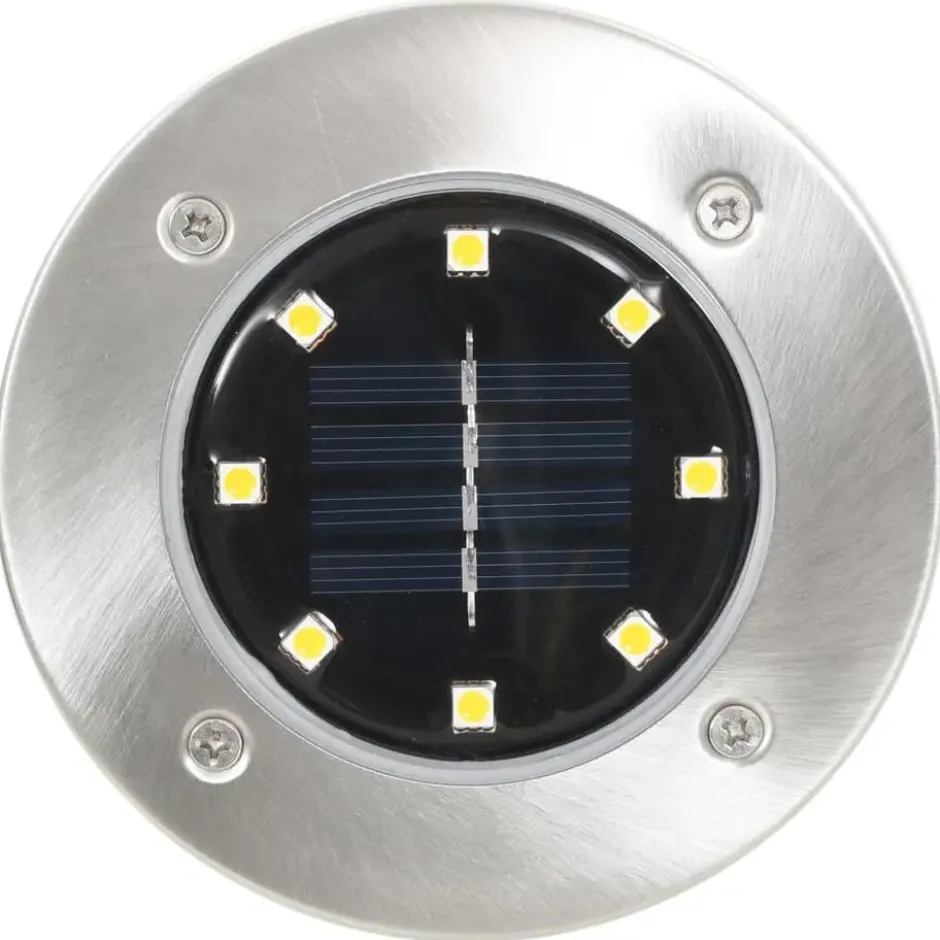 vidaXL - Solar Grondlamp - Zilver - Kunststof - 8 stuks