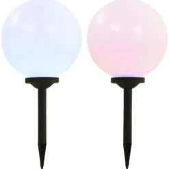 vidaXL - Solarlamp - Wit - Polypropyleen - 30 cm - 2 stuks