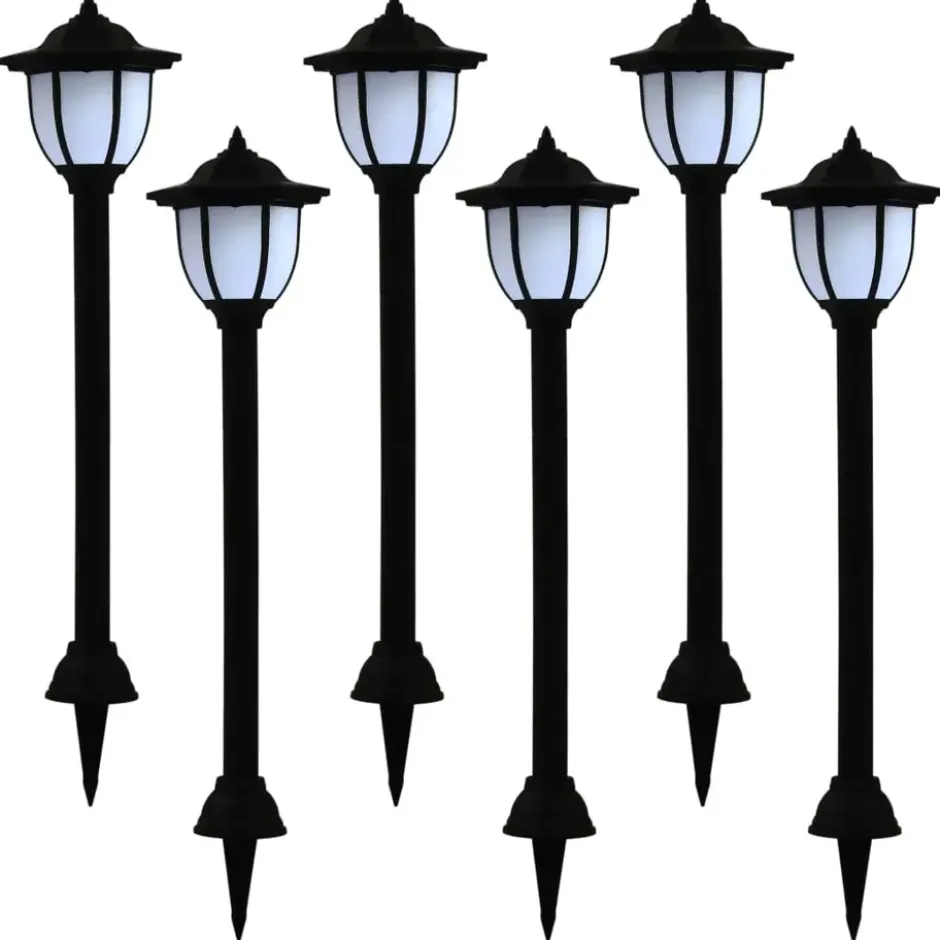 vidaXL - Solarlamp - Zwart - Polypropyleen - 6 stuks