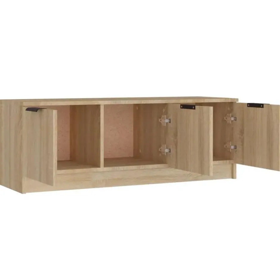 vidaXL - Sonoma eiken TV-meubel met 3 deuren - Bewerkt hout - 102x35x36,5 cm