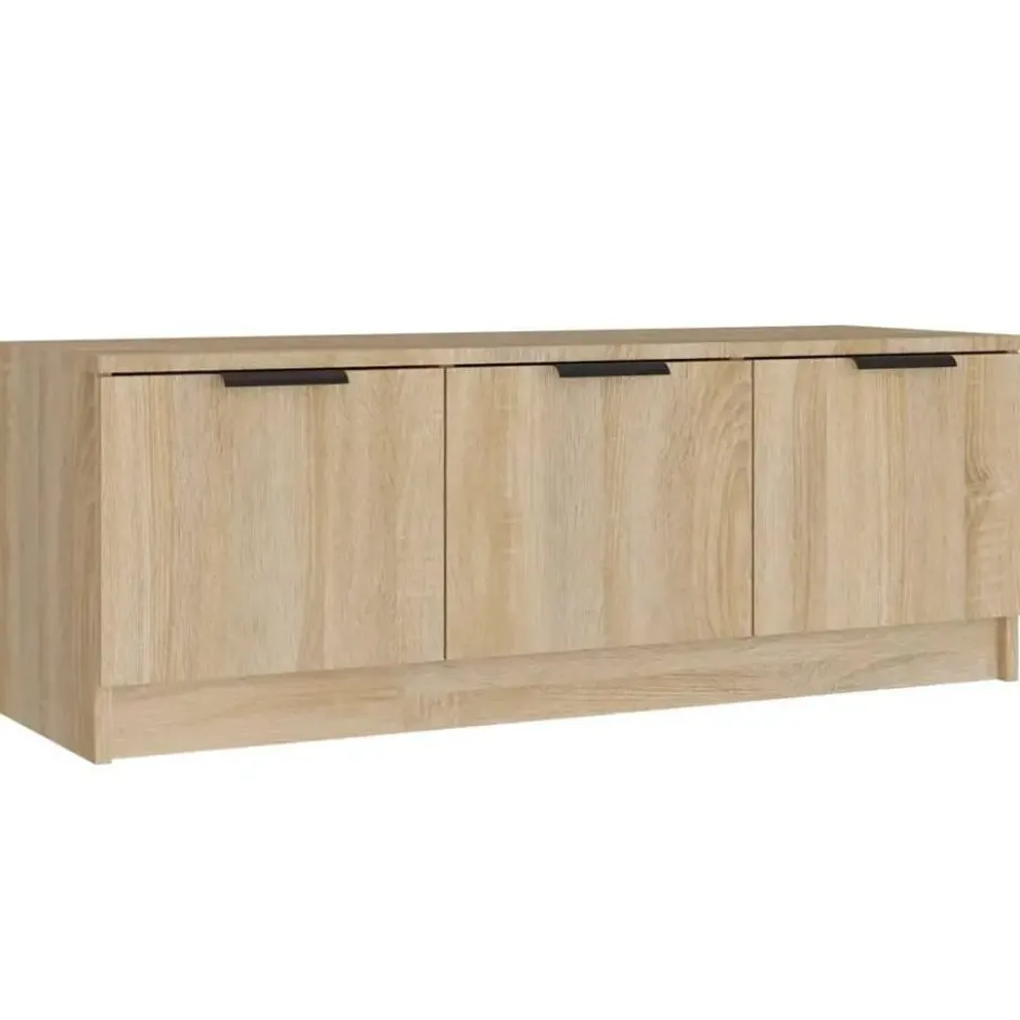 vidaXL - Sonoma eiken TV-meubel met 3 deuren - Bewerkt hout - 102x35x36,5 cm