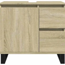 vidaXL - Sonoma eiken Wastafelonderkast met 1 deur 2 lades - 65x33x60 cm