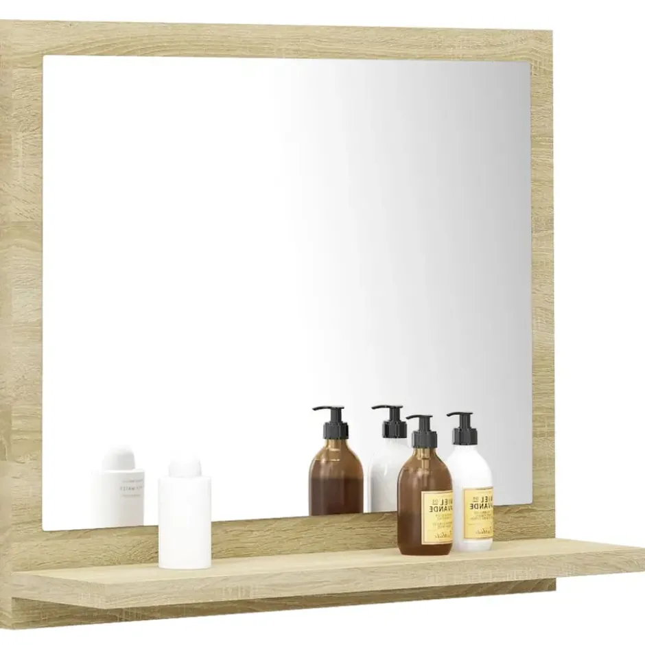 vidaXL - Spiegel - Bruin - Bewerkt hout - 40 x 10.5 x 37 cm