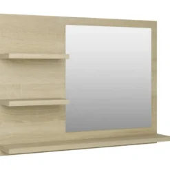 vidaXL - Spiegel - Bruin - Bewerkt hout