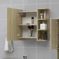 vidaXL - Spiegelkast - Bruin - Bewerkt hout