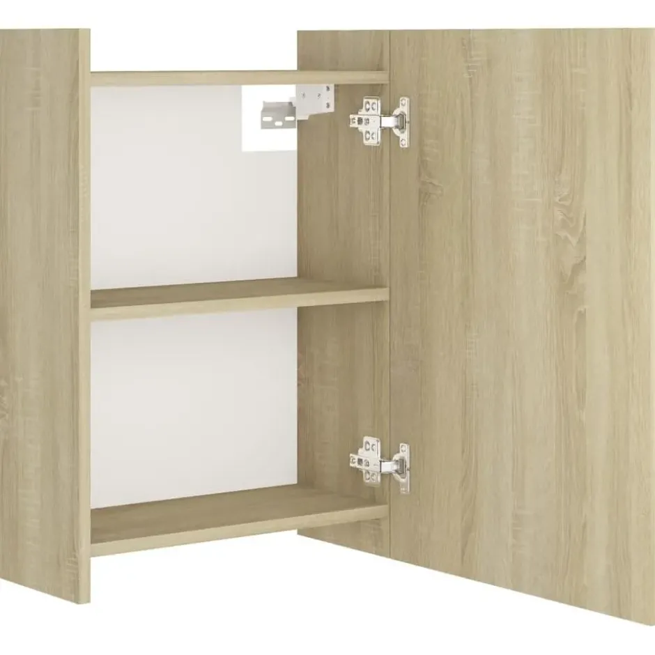 vidaXL - Spiegelkast - Bruin - Bewerkt hout