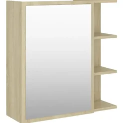 vidaXL - Spiegelkast - Bruin - Bewerkt hout