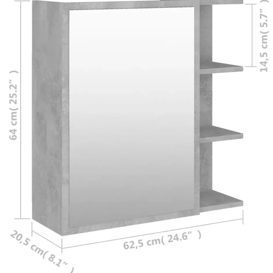 vidaXL - Spiegelkast - Grijs - Bewerkt hout