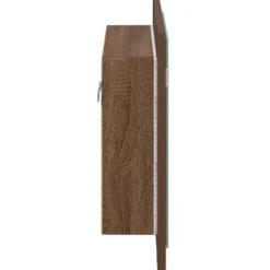 vidaXL - Spiegelkast LED 60x12x45 cm bewerkt hout bruin eikenkleur