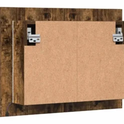vidaXL - Spiegelkast LED 60x12x45 cm bewerkt hout gerookt eikenkleurig