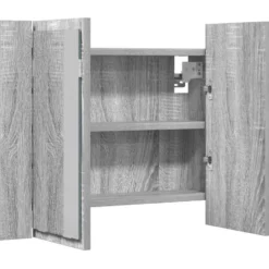 vidaXL - Spiegelkast LED 60x12x45 cm bewerkt hout grijs sonoma eiken