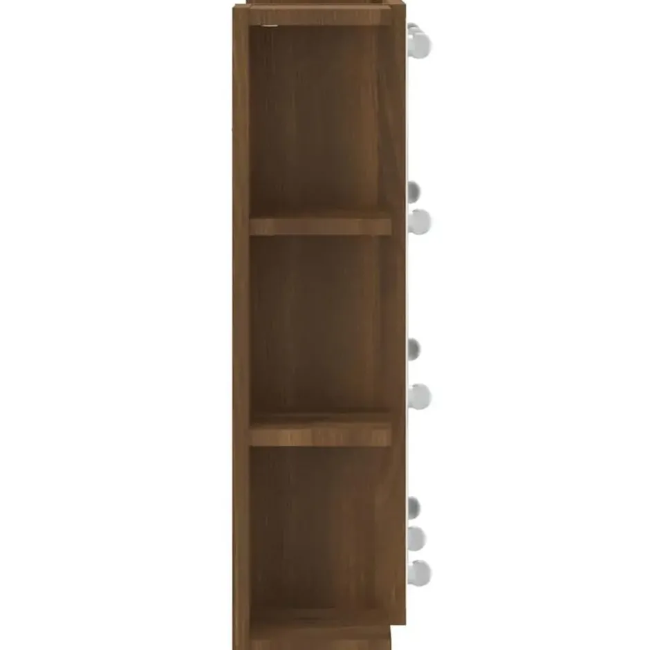 vidaXL - Spiegelkast met LED-verlichting 70x16,5x60 cm bruin eikenkleur