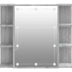 vidaXL - Spiegelkast met LED-verlichting 70x16,5x60 cm grijs sonoma