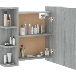 vidaXL - Spiegelkast met LED-verlichting 70x16,5x60 cm grijs sonoma