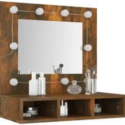 vidaXL - Spiegelkast met LED-verlichting 60x31,5x62 cm gerookt eiken