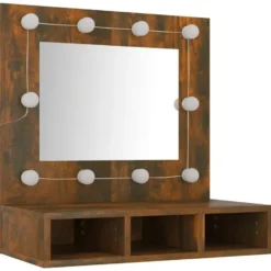 vidaXL - Spiegelkast met LED-verlichting 60x31,5x62 cm gerookt eiken