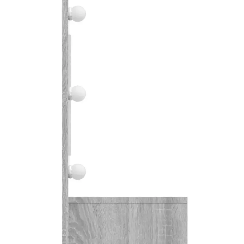 vidaXL - Spiegelkast met LED-verlichting 90x31,5x62 cm grijs sonoma