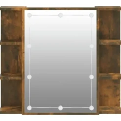 vidaXL - Spiegelkast met LED-verlichting 70x16,5x60 cm gerookt eiken
