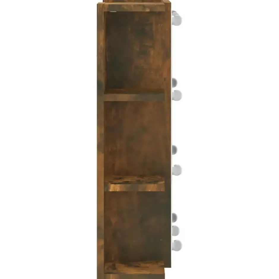 vidaXL - Spiegelkast met LED-verlichting 70x16,5x60 cm gerookt eiken
