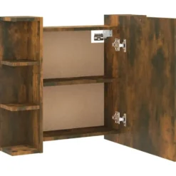 vidaXL - Spiegelkast met LED-verlichting 70x16,5x60 cm gerookt eiken