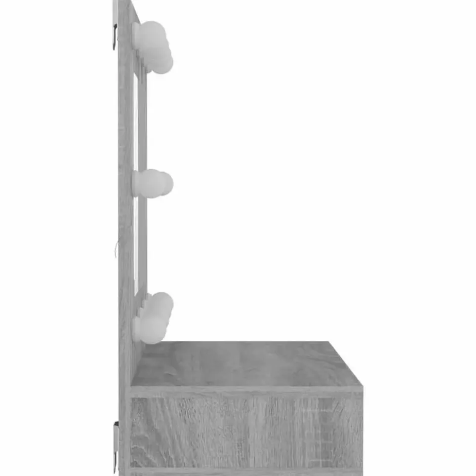 vidaXL - Spiegelkast met LED-verlichting 60x31,5x62 cm grijs sonoma