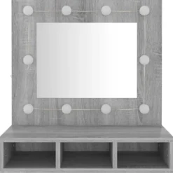 vidaXL - Spiegelkast met LED-verlichting 60x31,5x62 cm grijs sonoma