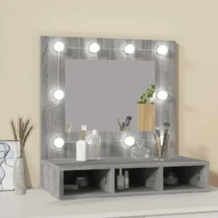 vidaXL - Spiegelkast met LED-verlichting 60x31,5x62 cm grijs sonoma