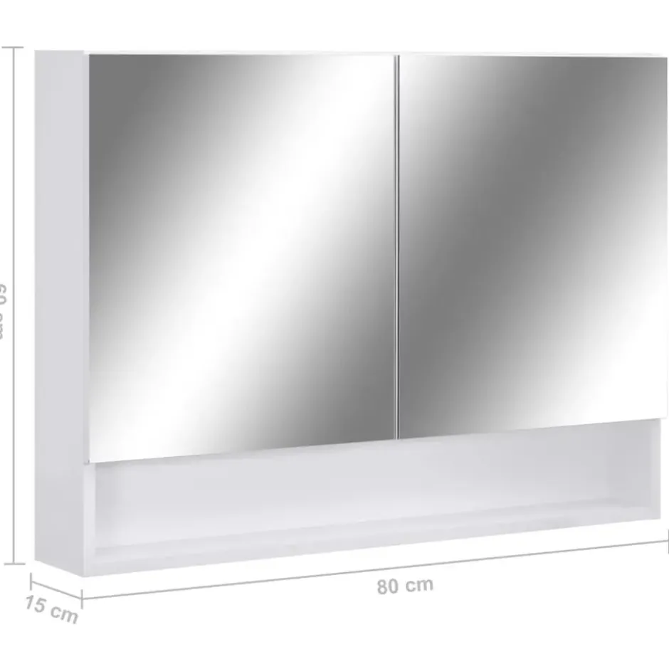 vidaXL - Spiegelkast - Wit - MDF