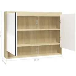vidaXL - Spiegelkast - Wit - MDF
