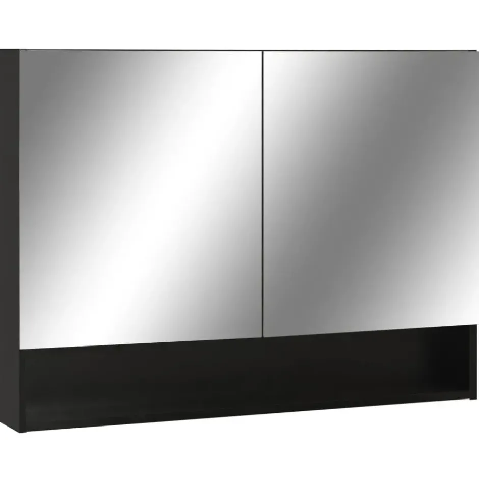 vidaXL - Spiegelkast - Zwart - MDF