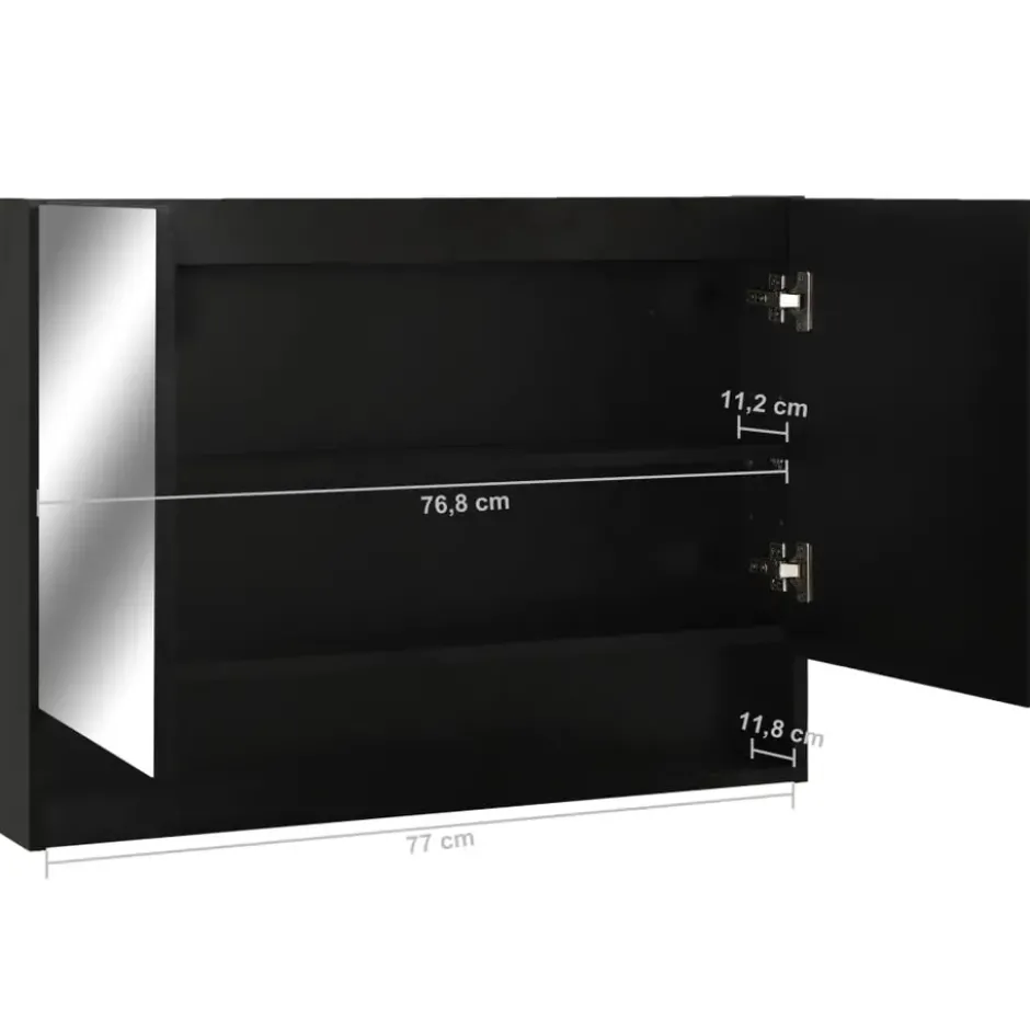 vidaXL - Spiegelkast - Zwart - MDF